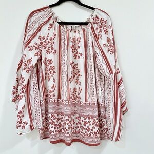 Spense Long Sleeve Bohemian Blouse Size Large